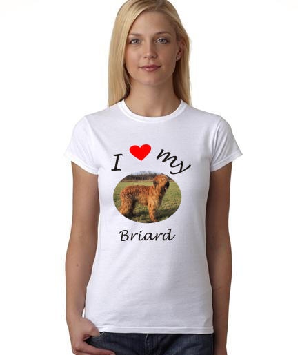 Dogs - I Heart My Briard on Womans Shirt